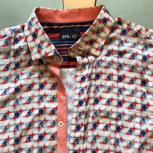 Eye turning !! Colorful Spazio button up shirt fitted